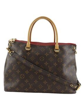 Louis Vuitton Pallas 2-Way Shoulder Monogram Canvas Cerise Brown Handbag